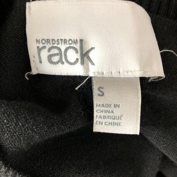 Nordstrom Rack Sweater Dress Knit Long Sleeve Crewneck Shift Midi Black Small - Picture 5 of 8